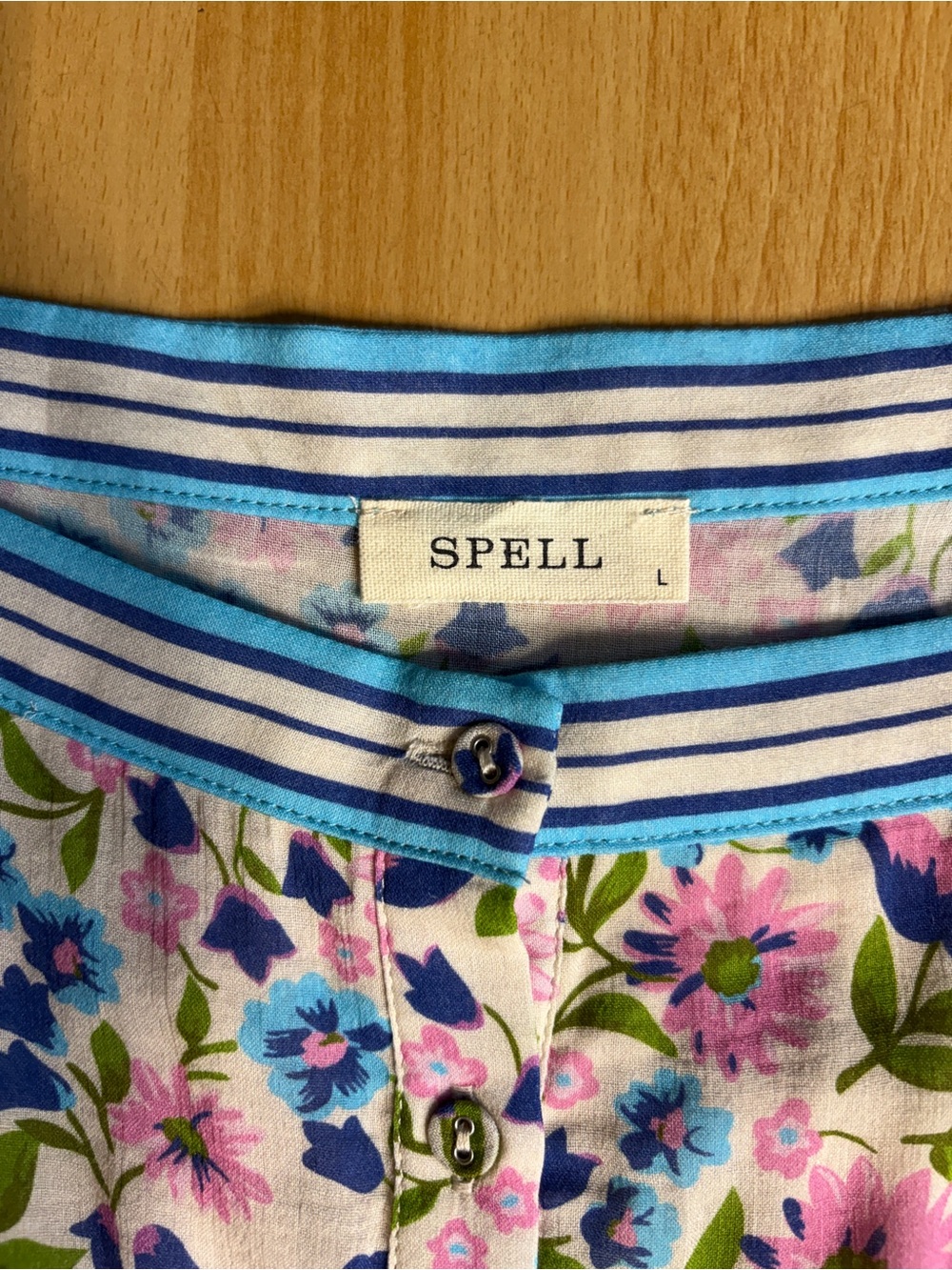 Spell Impala Lily Sundress Blue Pink Floral Tiered Flowy Large Resortwear - Picture 13 of 16